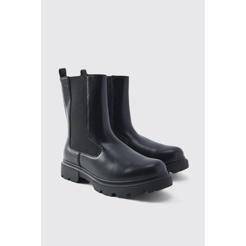 Chelsea-Stiefel mit dicker Sohle - Schwarz - 41, Schwarz
