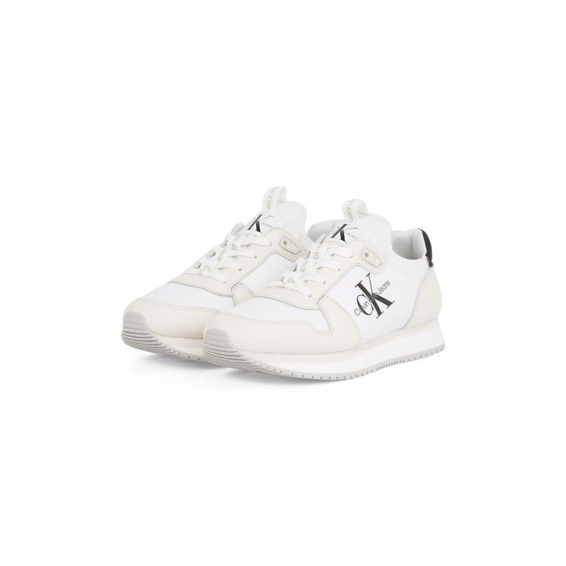 Calvin Klein Jeans Sneaker "RUNNER SOCK LACEUP ML LTH", Halbschuh, Freizeitschuh, Schnürschuh mit Logoschriftzug