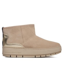 Schneeschuhe Tommy Hilfiger Metallic Suede Snowboot FW0FW07850 Beige