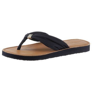 Tommy Hilfiger Zehentrenner "TH ELEVATED BEACH SANDAL", Sommerschuh, Bequemschuh, Flats, Schlappen mit TH-Schmuckelement