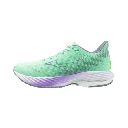 Mizuno Wave Rider 28 Schuhe Grün Lila SS25 Damen, Größe 37 - EUR