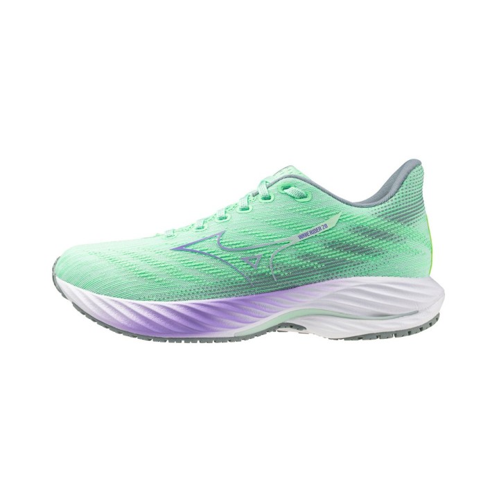 Mizuno Wave Rider 28 Schuhe Grün Lila SS25 Damen, Größe 37 - EUR