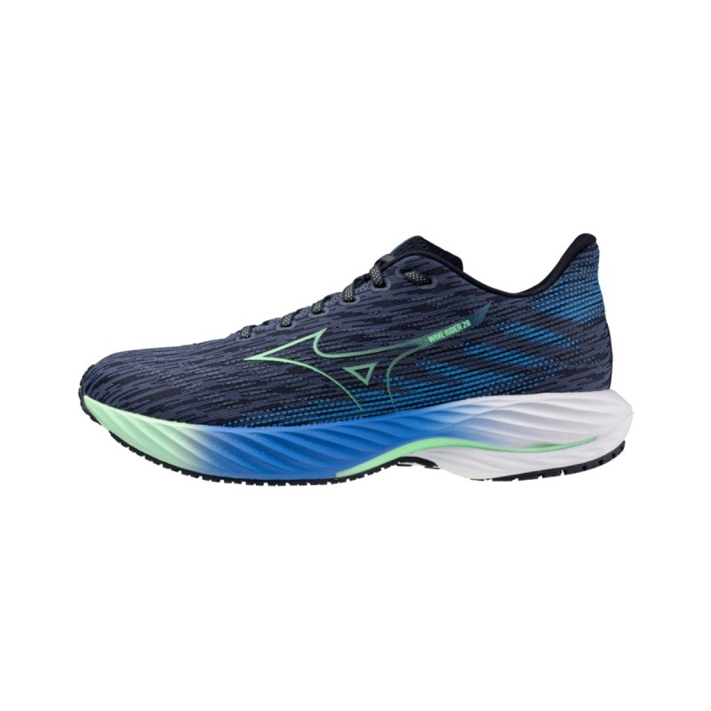 Mizuno Wave Rider 28 Schuhe Blau Grün SS25, Größe 41 - EUR