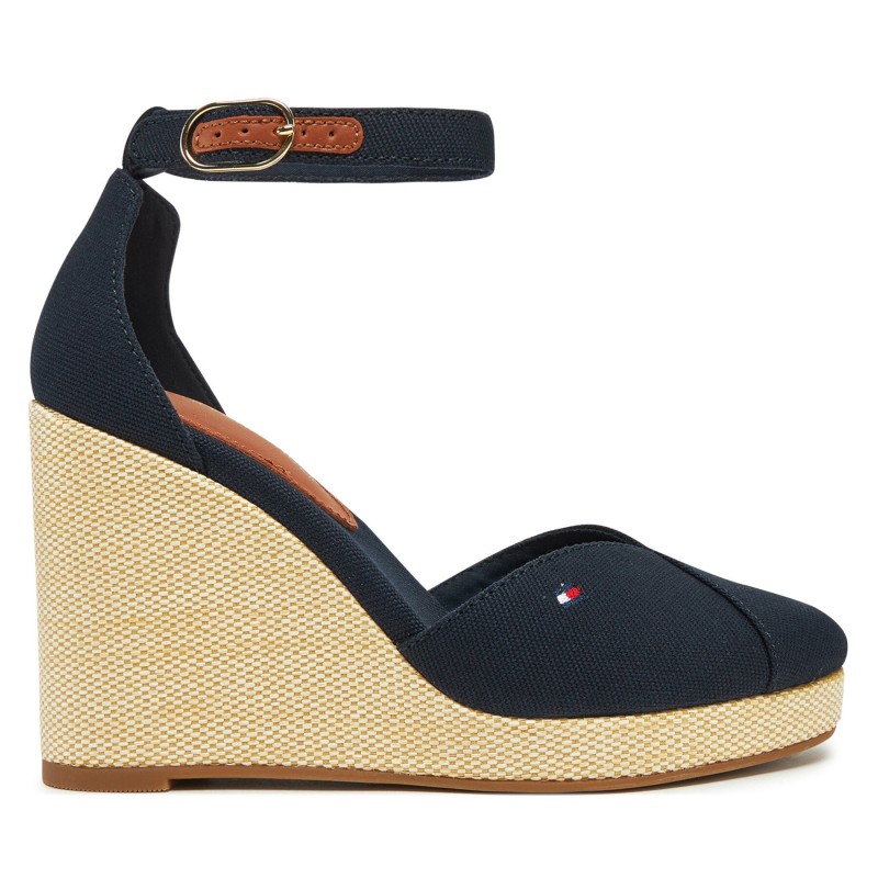 Halbschuhe Tommy Hilfiger Flag High Wedge Espad Closed Toe FW0FW08494 Dunkelblau