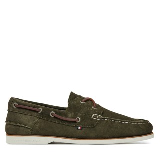 Halbschuhe Tommy Hilfiger Th Boat Shoe Core Suede FM0FM05387 Grün