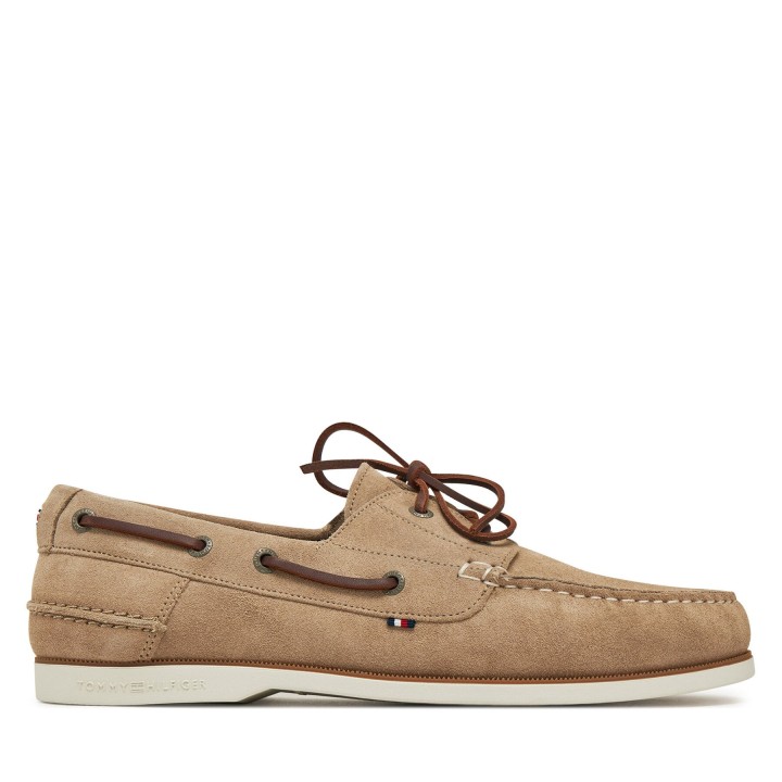 Halbschuhe Tommy Hilfiger Th Boat Shoe Core Suede FM0FM05387 Beige