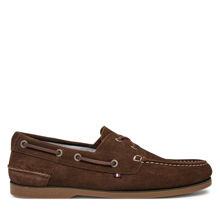 Halbschuhe Tommy Hilfiger Th Boat Shoe Core Suede FM0FM05387 Braun