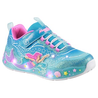 Skechers Sneaker "MERMAID DREAMS LIGHTS", Blink,-Klettschuh mit Herz-Applikation, Größenschablone zum Download