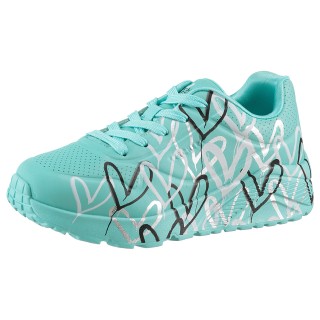 Skechers Sneaker "UNO LITE-METALLIC LOVE", Keil,-Schnürschuh, Skech-Air Funktion, Größenschablone zum Download