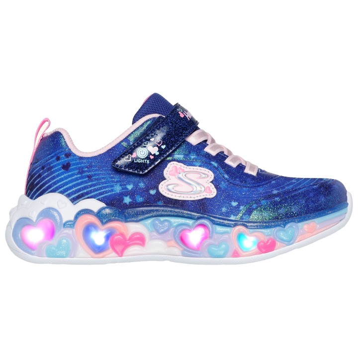 Skechers Sneaker "ETERNAL HEART LIGHTS", Blink,-Klettschuh mit Herz-Applikation, Größenschablone zum Download