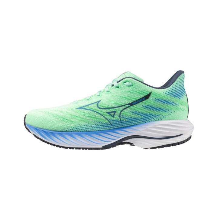 Mizuno Wave Rider 28 Schuhe Grün Blau SS25, Größe 43 - EUR