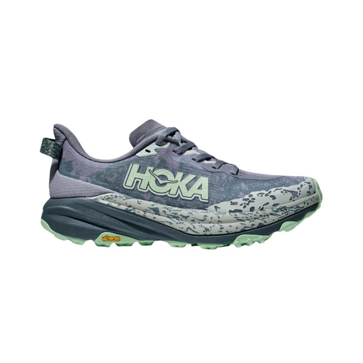 Hoka Speedgoat 6 Schuhe Grau Grün SS25 Damen, Größe EU 38