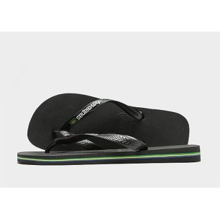 Havaianas Brazil Logo Flip Flops - Black - Mens, Black