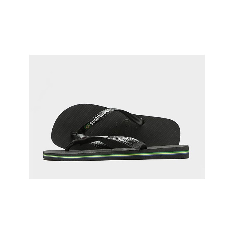 Havaianas Brazil Logo Flip Flops - Black - Mens, Black