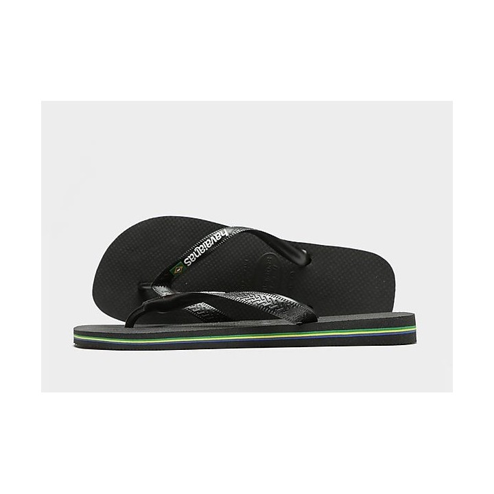 Havaianas Brazil Logo Flip Flops - Black - Mens, Black