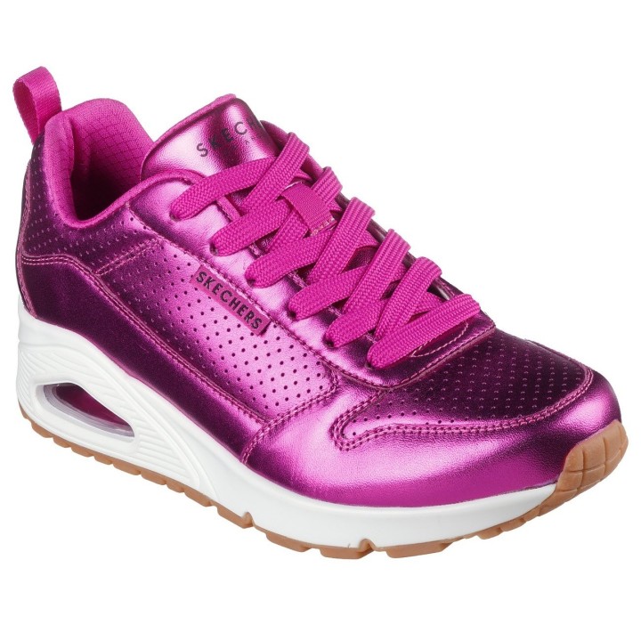 Skechers Sneaker "UNO-METALLIXS", Keilsneaker, Plateausneaker, Schnürschuh, Halbschuh im Metallic-Look