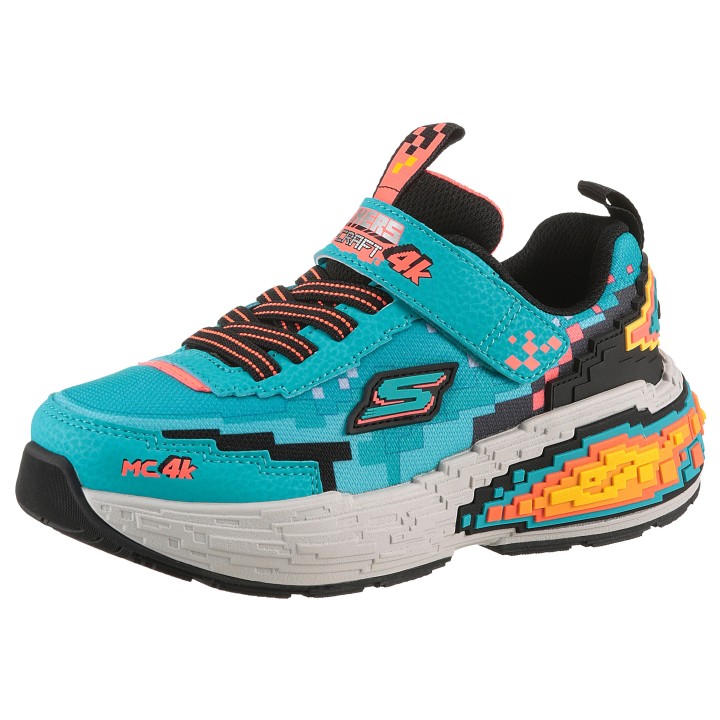 Skechers Sneaker "MEGA-CRAFT 4K", Klettschuh im coolen Pixel-Look, Größenschablone zum Download