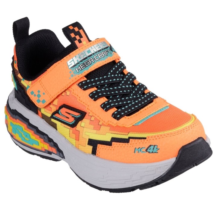 Skechers Sneaker "MEGA-CRAFT 4K", Klettschuh im coolen Pixel-Look, Größenschablone zum Download