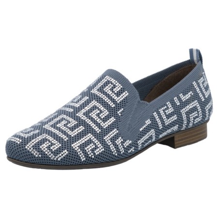 Rieker Slipper, Halbschuh, Schlupfschuh, Blockabsatz, Loafer mit Stretcheinsätzen