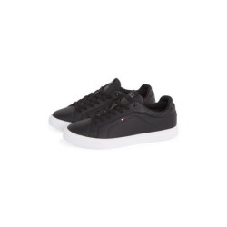 Tommy Hilfiger Sneaker "ICON COURT PINPERF LTH", Freizeitschuh, Halbschuh, Schnürer mit weich gepolstertem Schaftrand