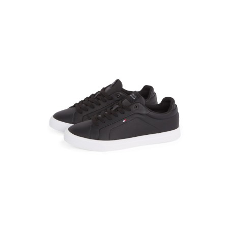 Tommy Hilfiger Sneaker "ICON COURT PINPERF LTH", Freizeitschuh, Halbschuh, Schnürer mit weich gepolstertem Schaftrand