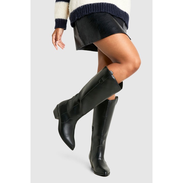 Kniehohe Stiefel Im Western-Style - Black - 38, Black