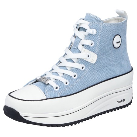 Rieker Sneaker, Plateau, High Top-Sneaker, Schnürschuh in veganer Verarbeitung