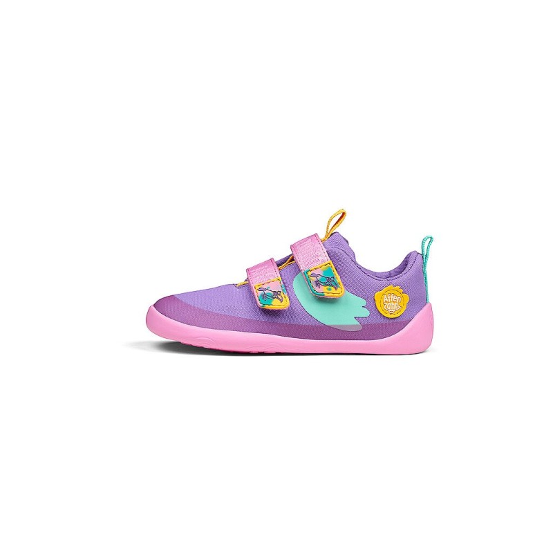 AFFENZAHN Kinder Sneaker Barfußschuhe  COTTON LUCKY  Kreativ Tukan lila | 21