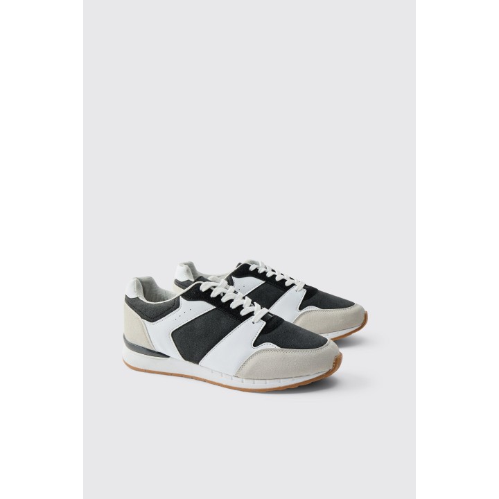 Klobige Kontrast-Sneaker in Schwarz - Grau - 41, Grau