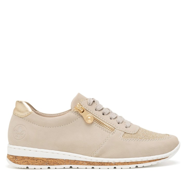 Halbschuhe Rieker N5121-60 Beige