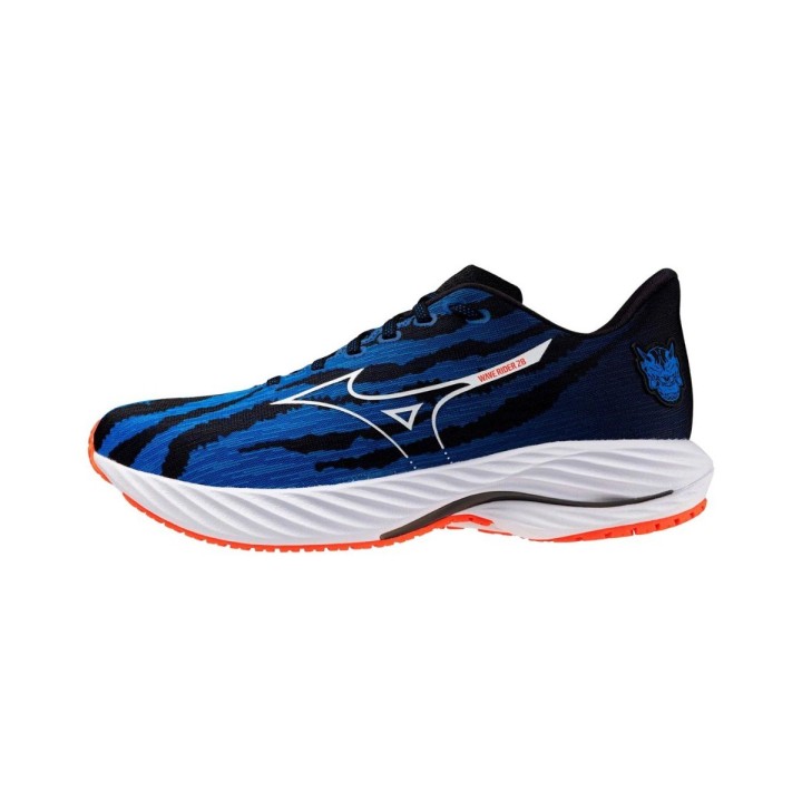 Mizuno Wave Rider 28 Rote Blaue Schuhe SS25 Unisex, Größe 40 - EUR