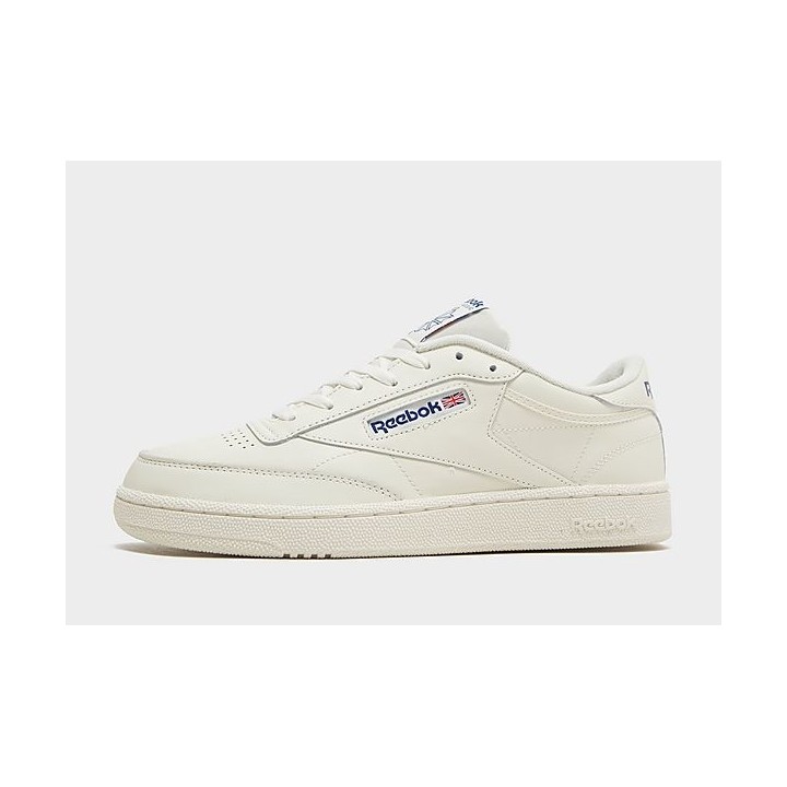 Reebok Club C 85 - Chalk / Chalk / Classic Cobalt - Mens, Chalk / Chalk / Classic Cobalt
