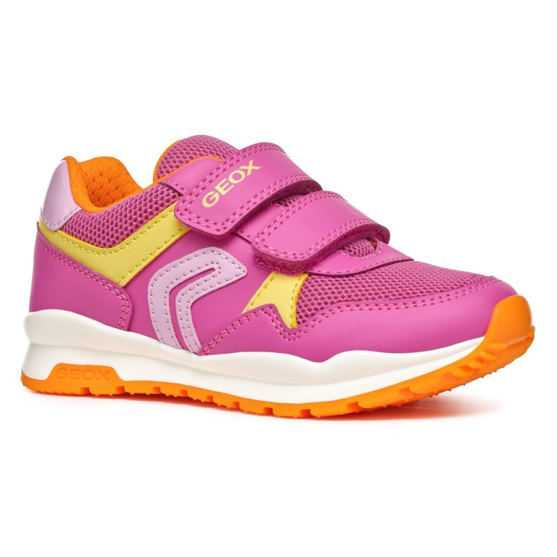 Geox Sneaker "J PAVEL GIRL", Freizeitschuh, Klettschuh in bunter Farbkombination