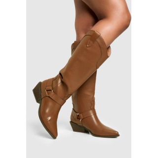 Kniehohe Wildlederimitat-Stiefel - Tan - 37, Tan