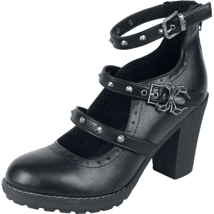 Gothicana by EMP - Gothic High Heel - High Heels With Straps And Rivets - EU37 bis EU41 - für Damen - Größe EU37 - schwarz