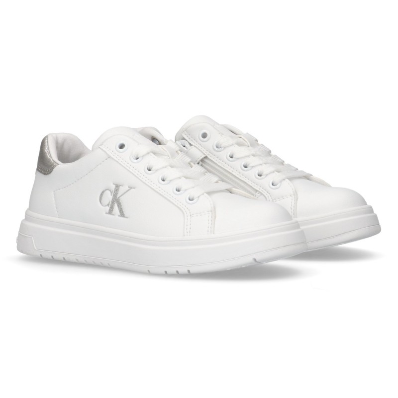 Calvin Klein Jeans Sneaker, mit Reißverschluss, Plateausneaker, Schnürschuh mit Metallic Einsatz