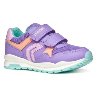 Geox Sneaker "J PAVEL GIRL", Freizeitschuh, Klettschuh in bunter Farbkombination