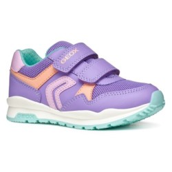 Geox Sneaker "J PAVEL GIRL", Freizeitschuh, Klettschuh in bunter Farbkombination