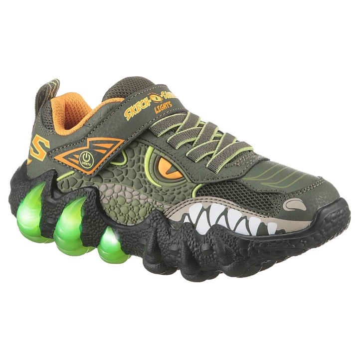 Skechers Sneaker "SKECH-O-SAURUS LIGHTS 2.0", Blink,-Klettschuh, Dino-Schuh, Größenschablone zum Download
