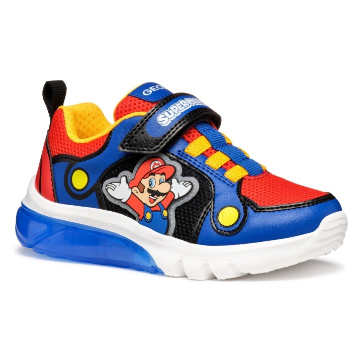 Geox Sneaker "J CIBERDRON BOY Blinkschuh", Retro Sneaker, Blinkschuh mit Super Mario Motiv