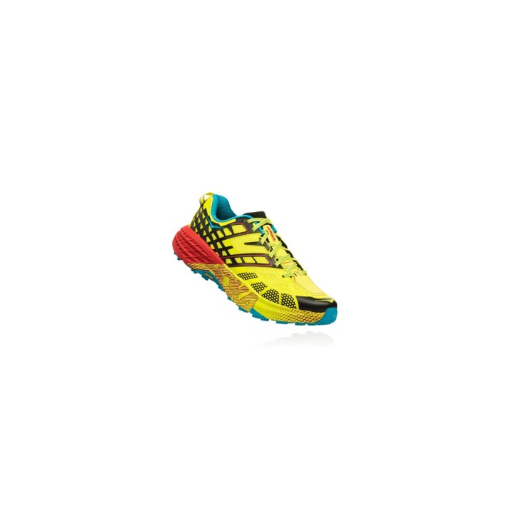 Hoka One One SpeedGoat 2 AW18 Gelb / Rot Herren Trail Schuhe