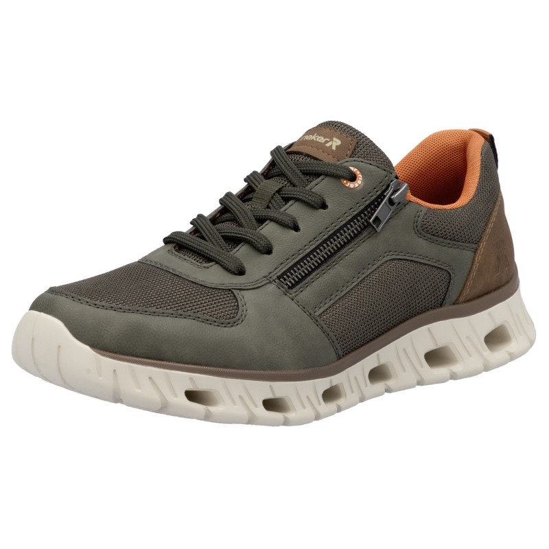 RIEKER Sport Sneaker, Schnürschuh, Freizeitschuh, Halbschuh mit Reißverschluss
