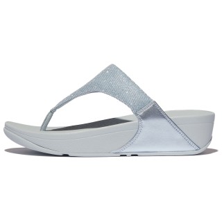 Fitflop Zehentrenner "LULU SHIMMERLUX TOE-POST SANDALS", Keilabsatz, Sommerschuh, Schlappen in schimmernder Optik