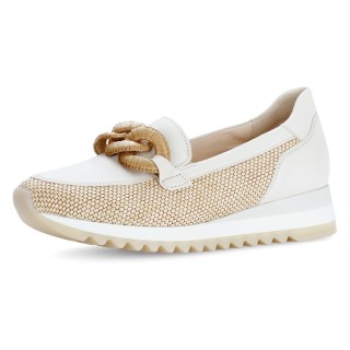 Gabor Slipper, Keilabsatz, Ballerina, Frühlingsschuh mit bezogener Zierkette