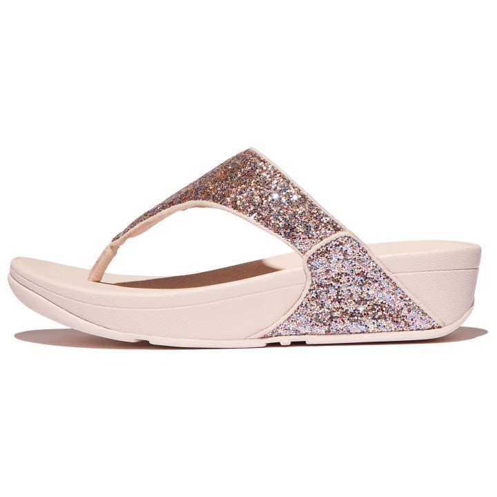 Fitflop Zehentrenner "LULU MULTI-TONAL GLITTER TOE", Badeschuh, Slides, Sandale mit Glitter