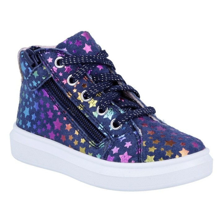 Richter Sneaker "Alessa WMS: Mittel", Schnürboots mit bunten Sternchen, Größenschablone zum Download