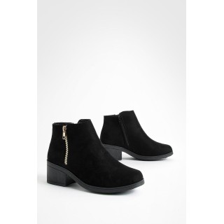 Chelsea-Stiefel Mit Blockabsatz Und Reißverschluss - Schwarz - 36, Schwarz