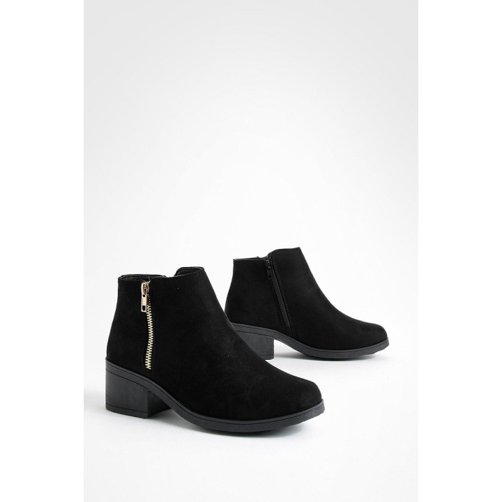 Chelsea-Stiefel Mit Blockabsatz Und Reißverschluss - Schwarz - 36, Schwarz