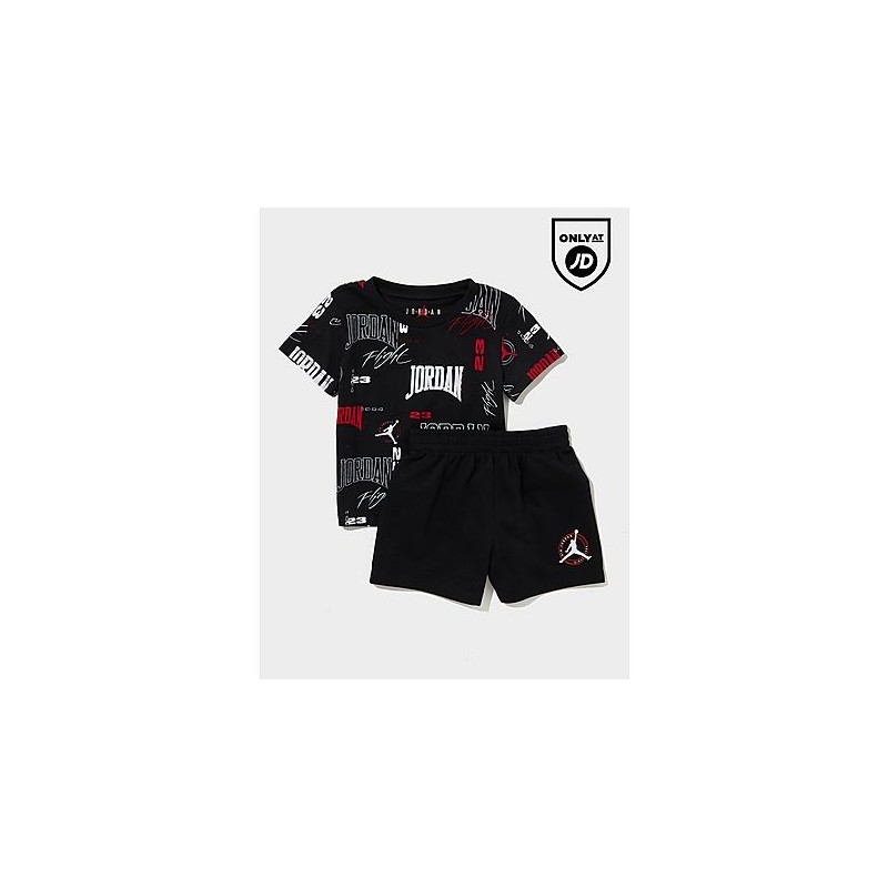Jordan Beyond All Over Print T-Shirt/Shorts Set Infant - Black, Black