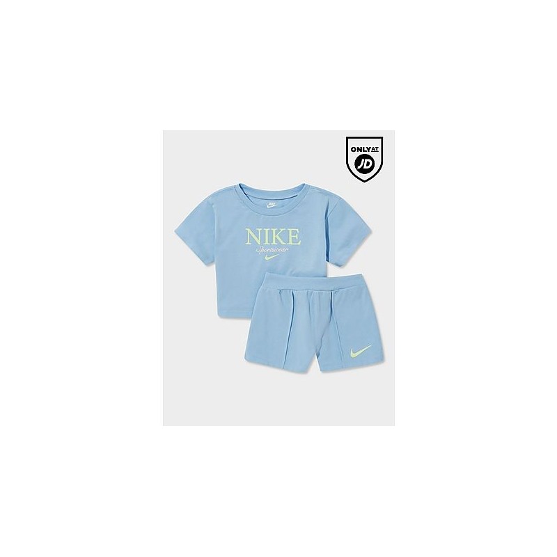 Nike Girls' Varsity T-Shirt/Shorts Set Babys - Blue, Blue